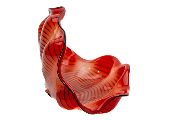 Dale Chihuly Chinese Red Seaform Pair Signed 1995 Portland Press Edition