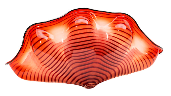 Dale Chihuly Chinese Red Seaform Pair Signed 1995 Portland Press Edition