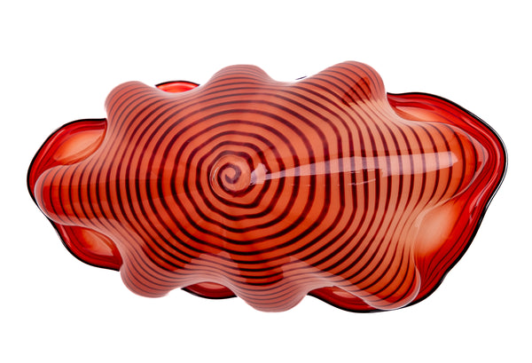 Dale Chihuly Chinese Red Seaform Pair Signed 1995 Portland Press Edition