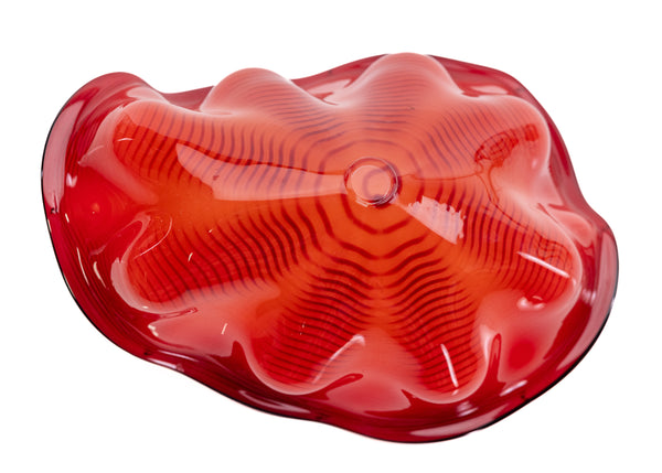 Dale Chihuly Chinese Red Seaform Pair Portland Press 1995 Sold Out Hand Blown Glass