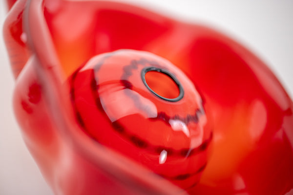 Dale Chihuly Chinese Red Seaform Pair Portland Press 1995 Sold Out Hand Blown Glass