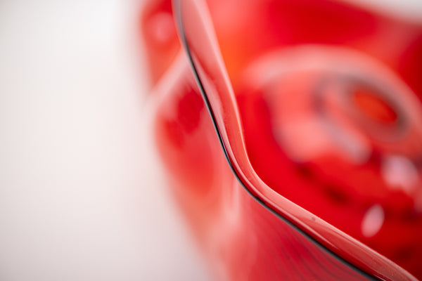 Dale Chihuly Chinese Red Seaform Pair Portland Press 1995 Sold Out Hand Blown Glass