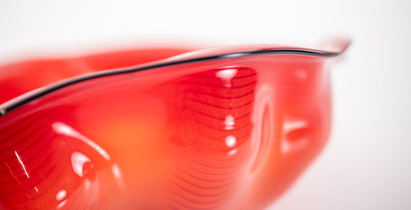 Dale Chihuly Chinese Red Seaform Pair Portland Press 1995 Sold Out Hand Blown Glass