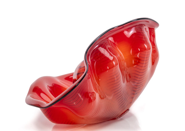 Dale Chihuly Chinese Red Seaform Pair Portland Press 1995 Sold Out Hand Blown Glass