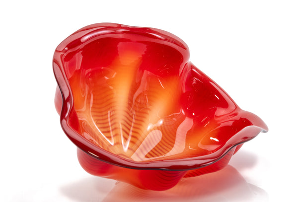 Dale Chihuly Chinese Red Seaform Pair Portland Press 1995 Sold Out Hand Blown Glass