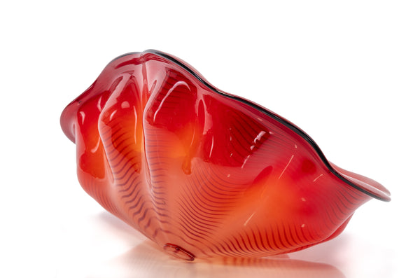 Dale Chihuly Chinese Red Seaform Pair Portland Press 1995 Sold Out Hand Blown Glass