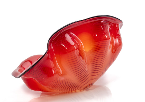 Dale Chihuly Chinese Red Seaform Pair Portland Press 1995 Sold Out Hand Blown Glass