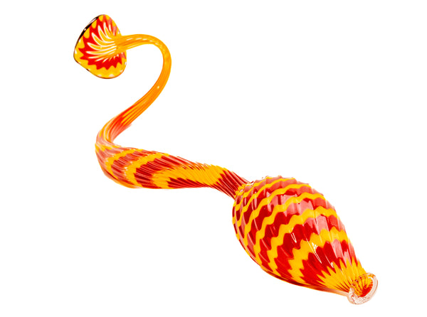 Dale Chihuly 5 piece Cinnabar and Coral Persian Set with Black Lip Wraps Signed 1998 Hand-blown Glass Sculpture