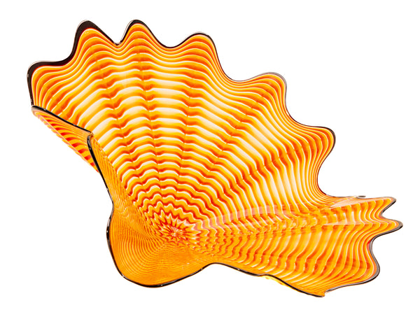 Dale Chihuly 5 piece Cinnabar and Coral Persian Set with Black Lip Wraps Signed 1998 Hand-blown Glass Sculpture