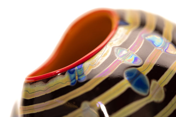 Dale Chihuly Cinnamon Macchia 2001 Portland Press Signed Hand Blown Glass
