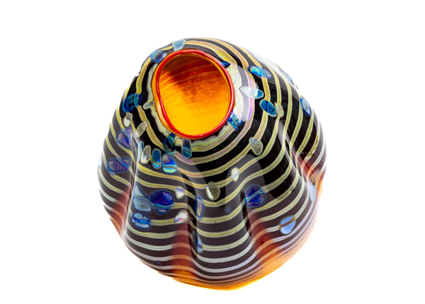 Dale Chihuly Cinnamon Macchia 2001 Portland Press Signed Hand Blown Glass