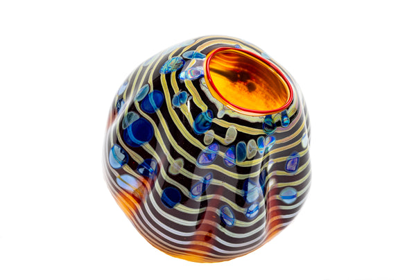 Dale Chihuly Cinnamon Macchia 2001 Portland Press Signed Hand Blown Glass