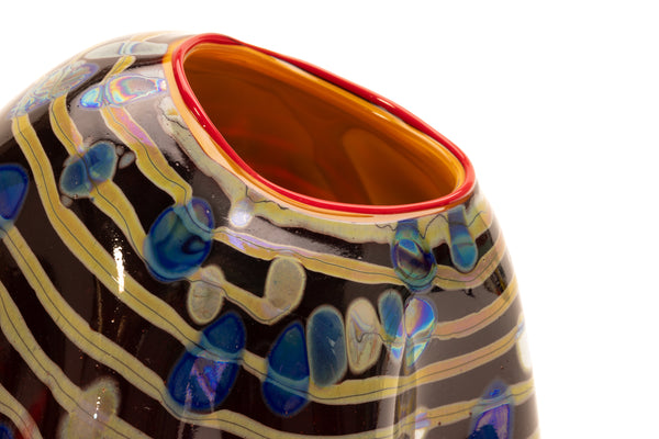 Dale Chihuly Cinnamon Macchia 2001 Portland Press Signed Hand Blown Glass
