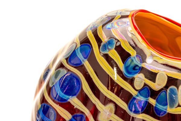 Dale Chihuly Cinnamon Macchia 2001 Portland Press Signed Hand Blown Glass