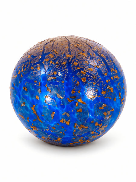 Dale Chihuly, Cobalt Blue and Gold Float, 1995 13 Inch Hand Blown Glass