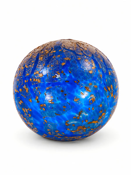 Dale Chihuly, Cobalt Blue and Gold Float, 1995 13 Inch Hand Blown Glass