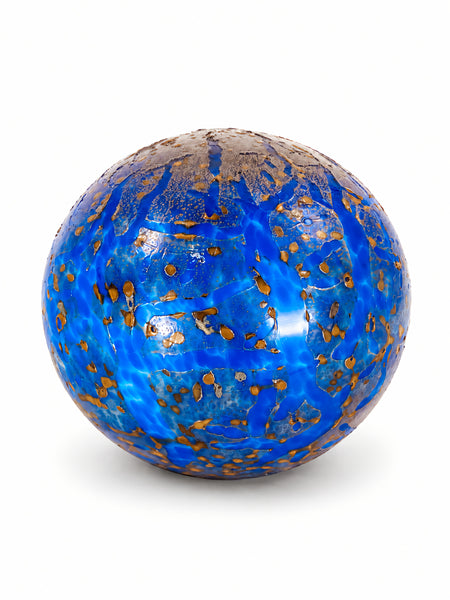 Dale Chihuly, Cobalt Blue and Gold Float, 1995 13 Inch Hand Blown Glass