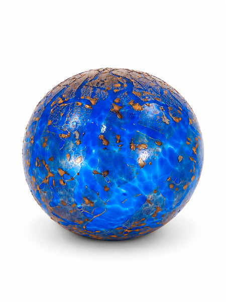 Dale Chihuly, Cobalt Blue and Gold Float, 1995 13 Inch Hand Blown Glass