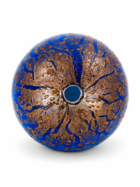 Dale Chihuly, Cobalt Blue and Gold Float, 1995 13 Inch Hand Blown Glass