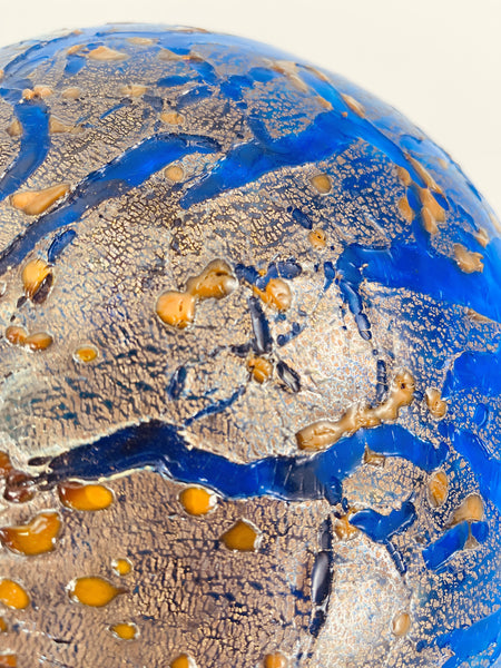 Dale Chihuly, Cobalt Blue and Gold Float, 1995 13 Inch Hand Blown Glass