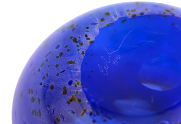 Dale Chihuly, Cobalt Blue Basket, 1994 Portland Press Edition Signed Handblown Glass