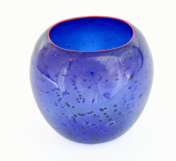 Dale Chihuly, Cobalt Blue Basket, 1994 Portland Press Edition Signed Handblown Glass