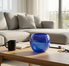 Dale Chihuly, Cobalt Blue Basket, 1994 Portland Press Edition Signed Handblown Glass
