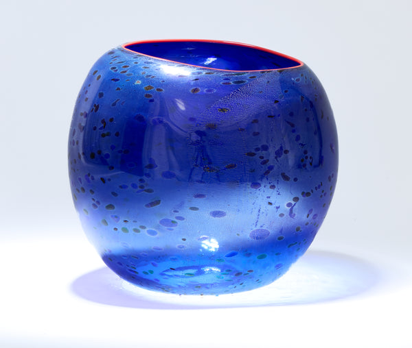 Dale Chihuly, Cobalt Blue Basket, 1994 Portland Press Edition Signed Handblown Glass