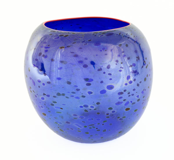 Dale Chihuly, Cobalt Blue Basket, 1994 Portland Press Edition Signed Handblown Glass