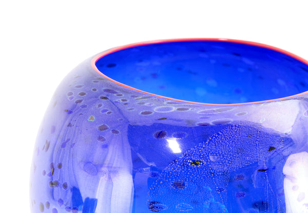 Dale Chihuly, Cobalt Blue Basket, 1994 Portland Press Edition Signed Handblown Glass
