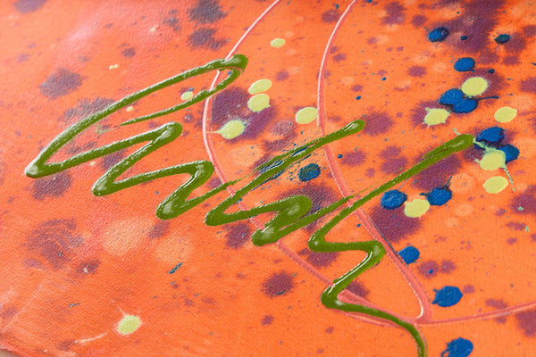 Dale Chihuly, Coral Red Baskets, Signed Original 42 Inch Painting