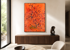 Dale Chihuly, Coral Red Baskets, Signed Original 42 Inch Painting
