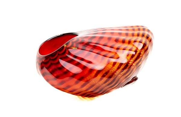 Dale Chihuly Crimson Seaform with Black Lip Wrap Signed Hand Blown Glass Sculpture