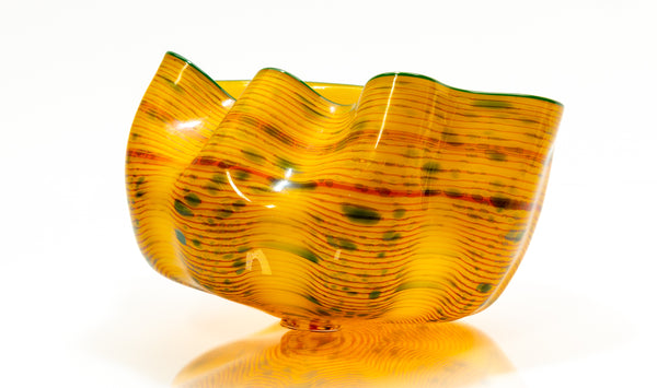 Dale Chihuly, Desert Yellow Macchia, Signed 2006 Hand Blown Glass Sculpture
