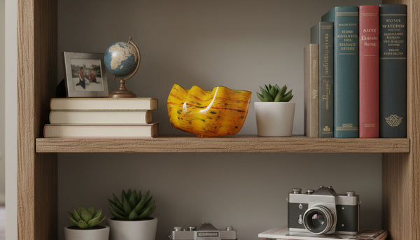 Dale Chihuly, Desert Yellow Macchia, Signed 2006 Hand Blown Glass Sculpture