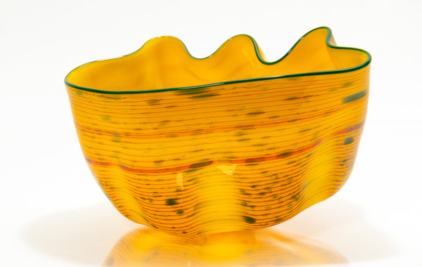 Dale Chihuly Desert Yellow Macchia Signed 2006 Handblown Glass Sculpture