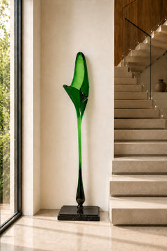 Dale Chihuly, Handblown Glass, Organic Abstract, 5 Foot Green Monumetal Installation