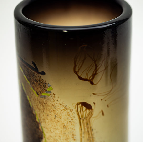 Dale Chihuly Indian Blanket Cylinder 1976 12” Signed Hand Blown Glass