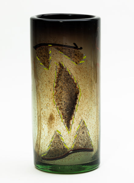 Dale Chihuly, Indian Blanket Cylinder, 1976 12” Signed Hand-blown Glass