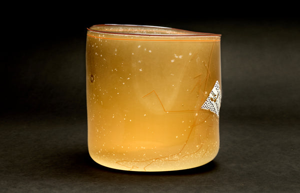 Dale Chihuly, 1980 Signed Indian Blanket Cylinder, Early Hand Blown Glass