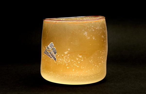 Dale Chihuly, 1980 Signed Indian Blanket Cylinder, Early Hand Blown Glass