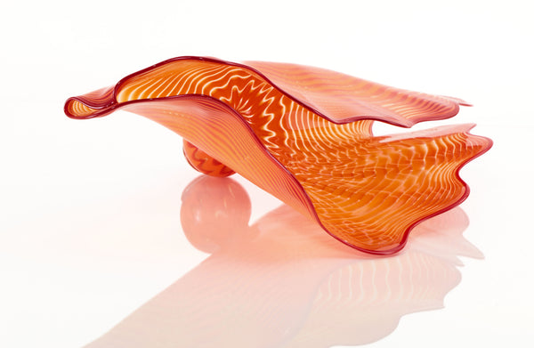 Dale Chihuly, Lapis Blue and Orange Five Piece Seaform Set, Signed 1988