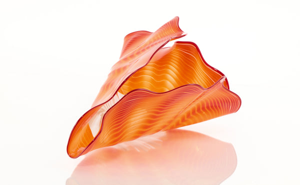 Dale Chihuly, Lapis Blue and Orange Five Piece Seaform Set, Signed 1988