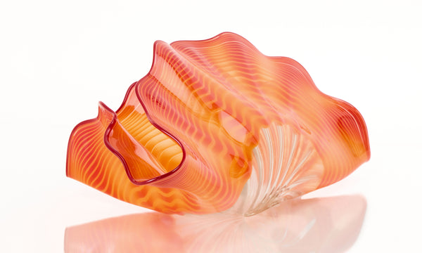 Dale Chihuly, Lapis Blue and Orange Five Piece Seaform Set, Signed 1988