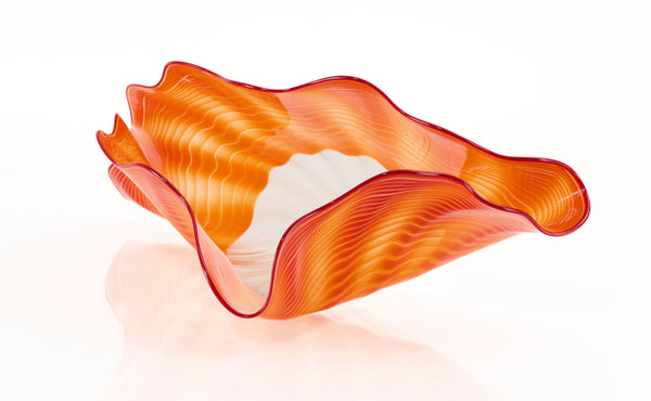 Dale Chihuly, Lapis Blue and Orange Five Piece Seaform Set, Signed 1988