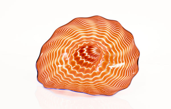 Dale Chihuly, Lapis Blue and Orange Five Piece Seaform Set, Signed 1988