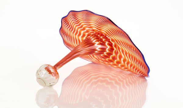 Dale Chihuly, Lapis Blue and Orange Five Piece Seaform Set, Signed 1988