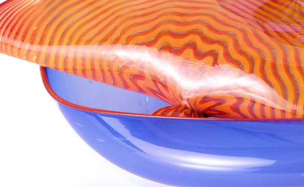 Dale Chihuly, Lapis Blue and Orange Five Piece Seaform Set, Signed 1988