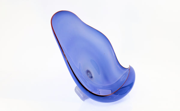 Dale Chihuly, Lapis Blue and Orange Five Piece Seaform Set, Signed 1988