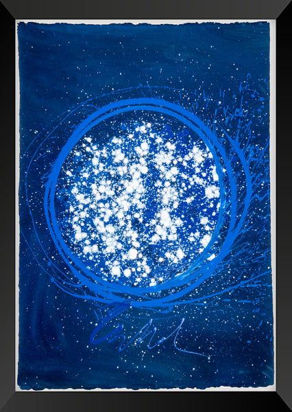 Dale Chihuly - Midnight Blue Float - 42x29 Signed Original Painting
